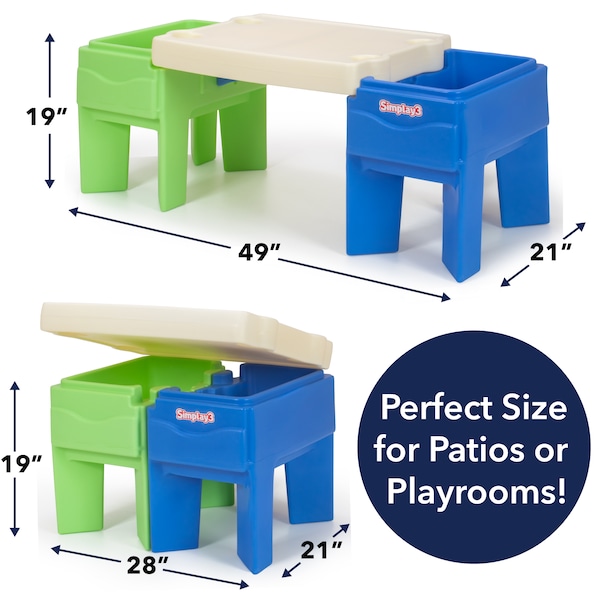 Simplay3 In and Out Activity Table, 21 in W, 28 in H, Multicolor - 217050-01