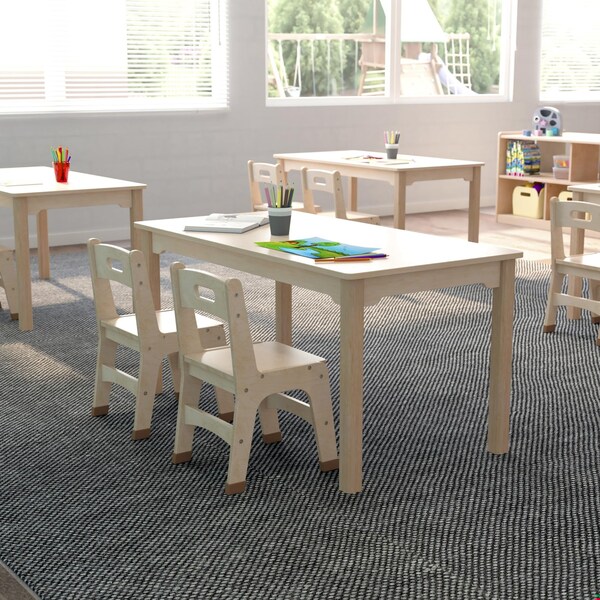 Flash Furniture 23.5 in W, 47.25 in L, 21.25 in H, Beechwood, Birch Plywood, Beech - MK-ME088012-GG