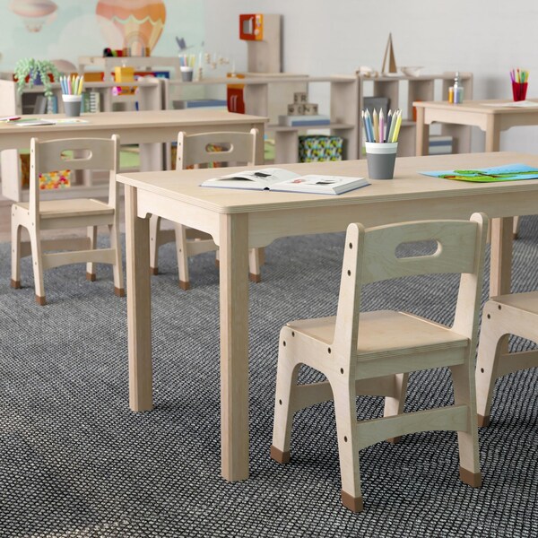 Flash Furniture 23.5 in W, 47.25 in L, 21.25 in H, Beechwood, Birch Plywood, Beech - MK-ME088012-GG