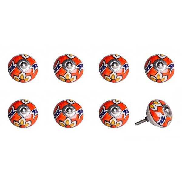 Pipers Pit Multi Color Ceramic & Metal Knob, 1.5 x 1.5 x 1.5 in., 8PK - PI3092317