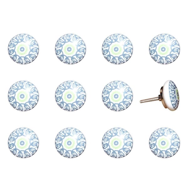 Pipers Pit 1.5 x 1.5 x 1.5 in. Ceramic & Metal Multi Color Knob, 12PK - PI3094033