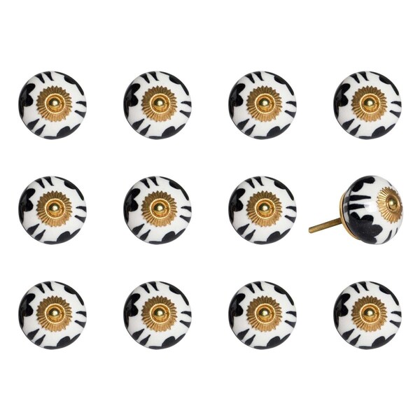 Homeroots K000011 Knob It - Blue Yellow & Black - Pack of 12, 12PK - 321664