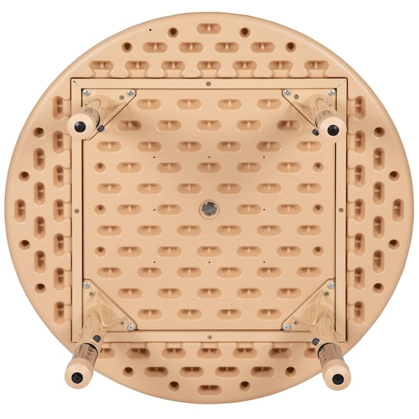 Flash Furniture Round 33 W, 33 L, 23.75 H, Plastic, Steel, Brown - YU-YCX-007-2-ROUND-TBL-NAT-GG