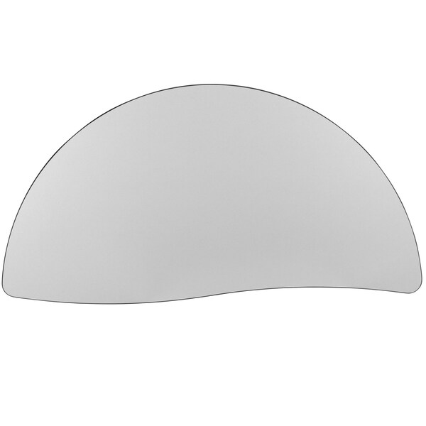 Flash Furniture Half Round 24 W, 47.5 L, 25 H, Chrome, Laminate, Particleboard, Steel, Grey - XU-A48-HCIRC-GY-T-P-CAS-GG