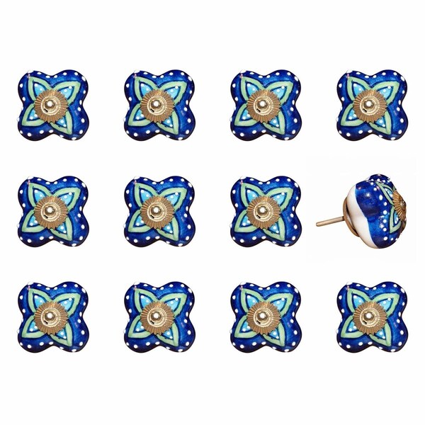Pipers Pit 1.5 x 1.5 x 1.5 in. Ceramic & Metal Knob, Multi Color, 12PK - PI3084825