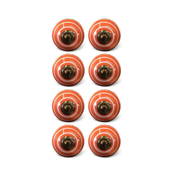 Decoracion K3996 Knob It - Orange White & Copper, 8PK - DE3082496