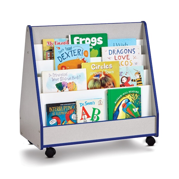 Jonti-Craft Rainbow Accents Double Sided Pick-a-Book Stand, Mobile, Blue - 3507JCWW003