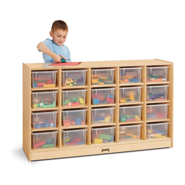 Jonti-Craft 20 Cubbie-Tray Mobile Storage, with Clear Trays - 04210JC