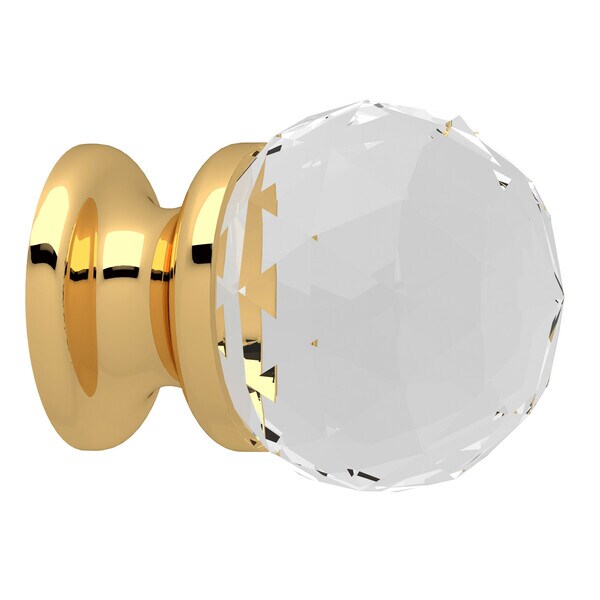 Rohl Italian Bath Single Crystal Pull Knob In Italian Brass 1 1/8" Diameter - A1479CIB