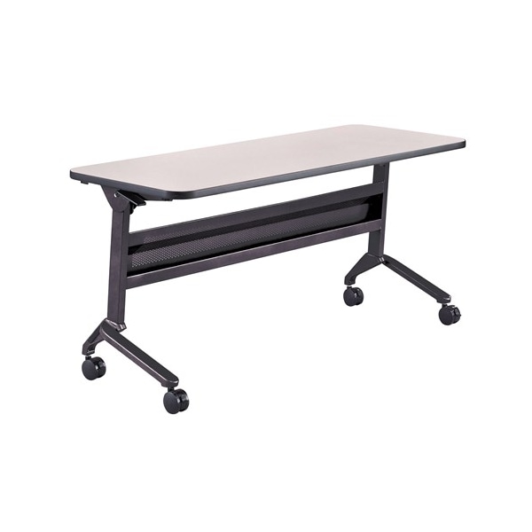 Safco Rectangle Flip-N-Go 24 x 60" Rectangular Training, 60 W, 24 L, 29 H, Laminate Top Top, Folkstone - LF2460TSFLK4