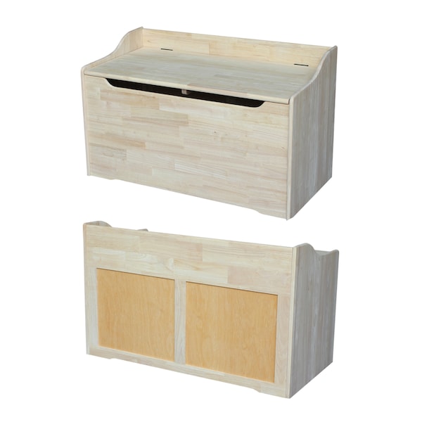 International Concepts Rectangle Kids Storage Box, 38 in W, 19 in L, 23 in H, Wood, Unfinished - TC-937