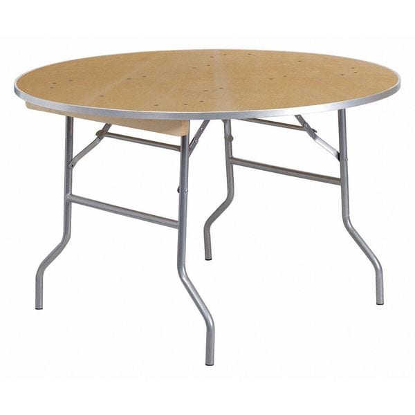 Flash Furniture Round Folding Table, 48" W, 48" L, 30" H, Wood Top, Wood Grain - XA-48-BIRCH-M-GG