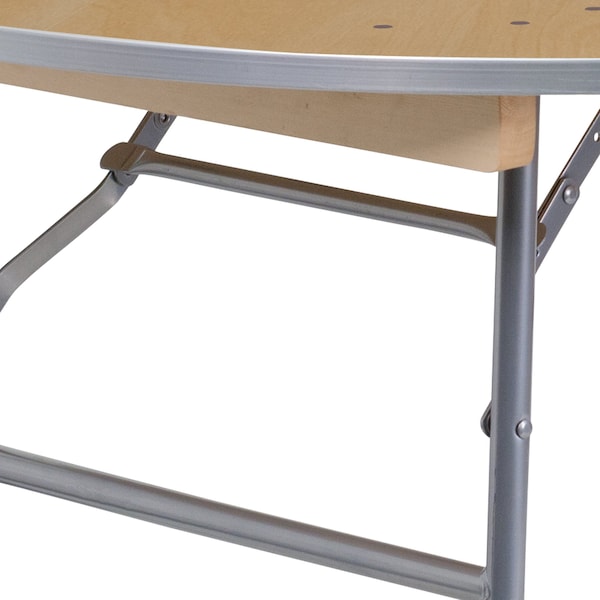 Flash Furniture Round Folding Table, 48" W, 48" L, 30" H, Wood Top, Wood Grain - XA-48-BIRCH-M-GG