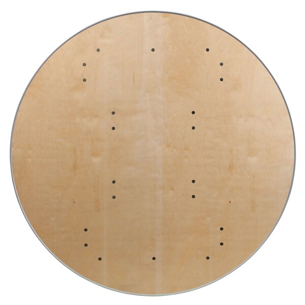 Flash Furniture Round Folding Table, 48" W, 48" L, 30" H, Wood Top, Wood Grain - XA-48-BIRCH-M-GG