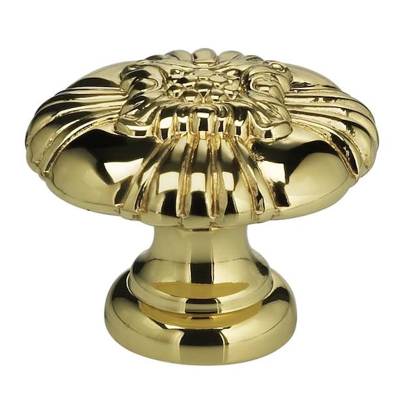 Omnia Ornate Cabinet Knob Bright Brass 1-3/8" - 7417/35.3
