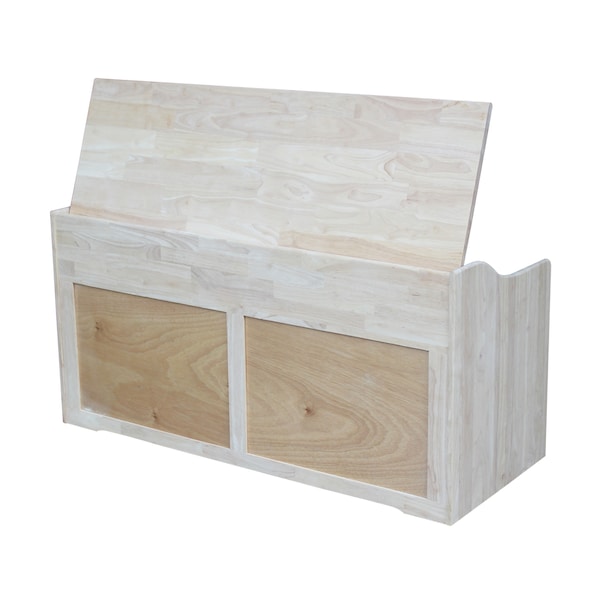 International Concepts Rectangle Kids Storage Box, 47 in W, 19 in L, 23 in H, Wood, Unfinished - TC-947