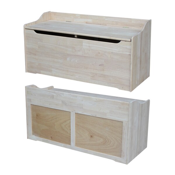 International Concepts Rectangle Kids Storage Box, 47 in W, 19 in L, 23 in H, Wood, Unfinished - TC-947