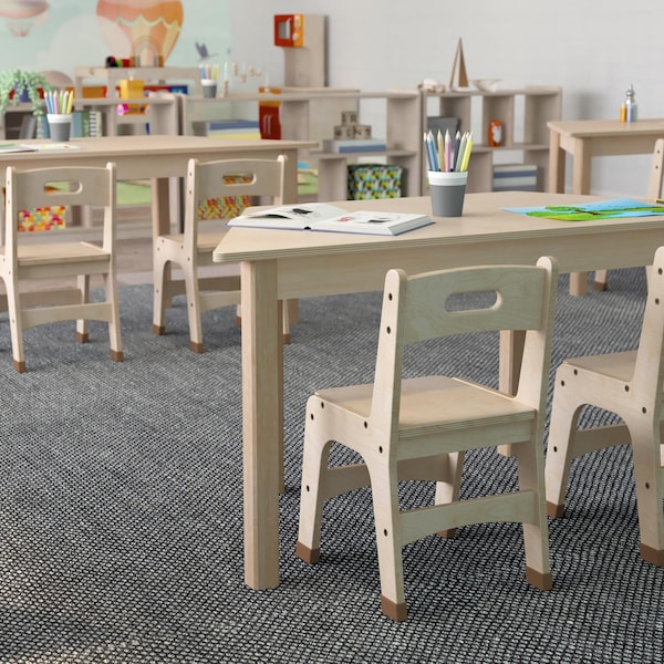 Flash Furniture 20.75 in W, 47 in L, 21 in H, Beechwood, Birch Plywood, Beech - MK-ME088018-GG