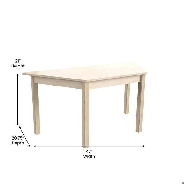 Flash Furniture 20.75 in W, 47 in L, 21 in H, Beechwood, Birch Plywood, Beech - MK-ME088018-GG