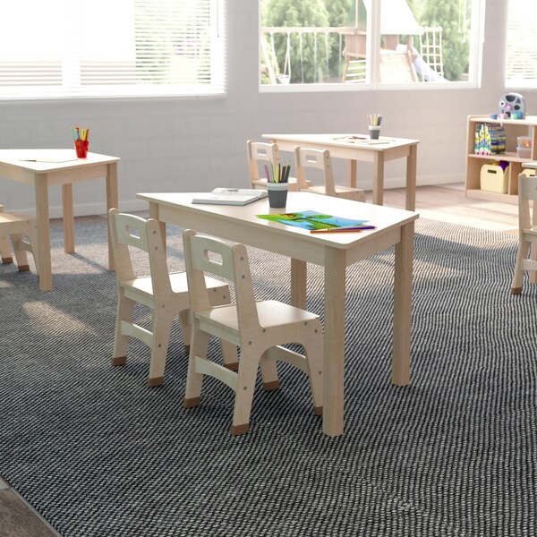 Flash Furniture 20.75 in W, 47 in L, 21 in H, Beechwood, Birch Plywood, Beech - MK-ME088018-GG