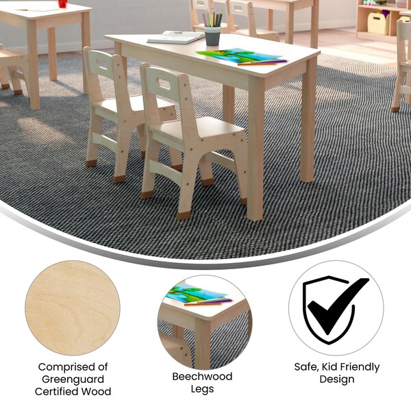 Flash Furniture 20.75 in W, 47 in L, 21 in H, Beechwood, Birch Plywood, Beech - MK-ME088018-GG
