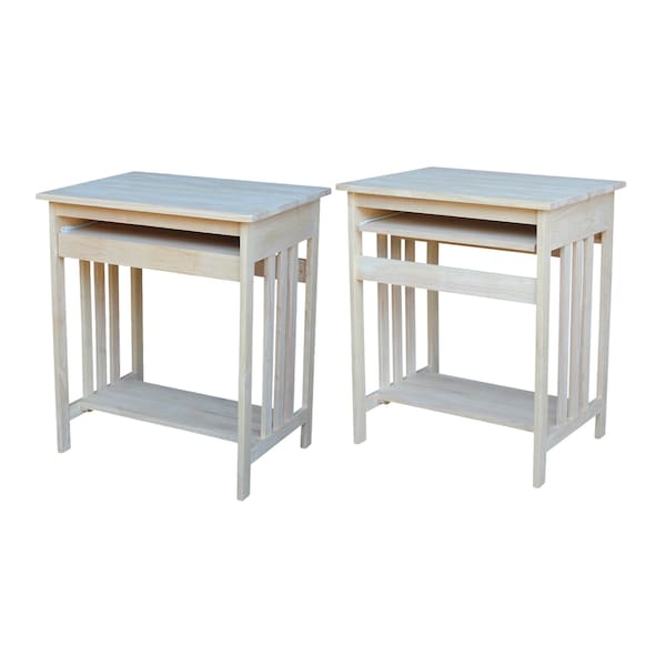 International Concepts Rectangle Mission Computer Stand, 27 in W, 20 in L, 31.4 H, Wood Unfinished - 273