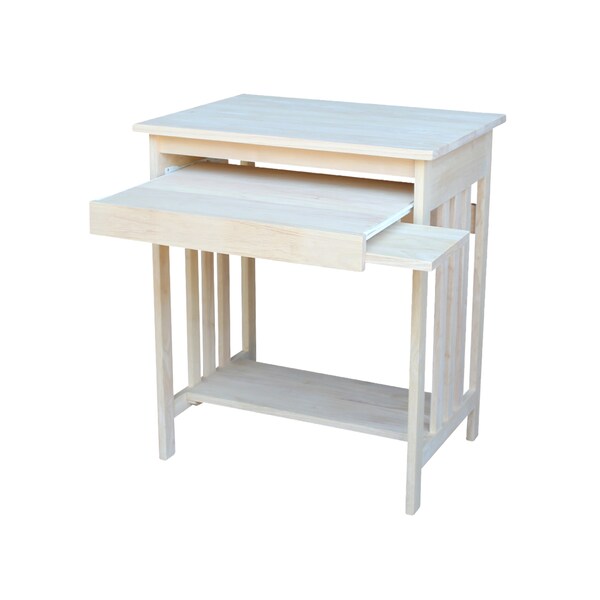 International Concepts Rectangle Mission Computer Stand, 27 in W, 20 in L, 31.4 H, Wood Unfinished - 273