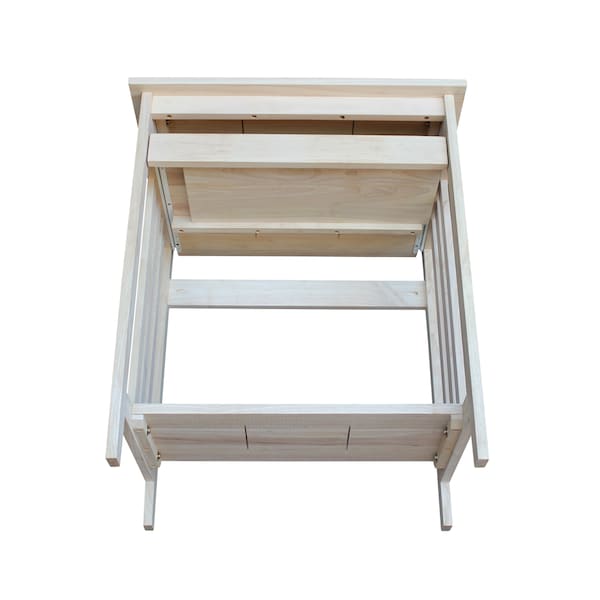 International Concepts Rectangle Mission Computer Stand, 27 in W, 20 in L, 31.4 H, Wood Unfinished - 273