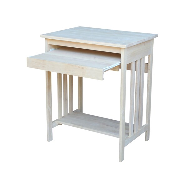 International Concepts Rectangle Mission Computer Stand, 27 in W, 20 in L, 31.4 H, Wood Unfinished - 273
