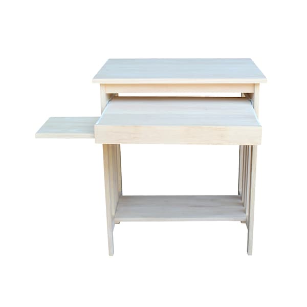International Concepts Rectangle Mission Computer Stand, 27 in W, 20 in L, 31.4 H, Wood Unfinished - 273