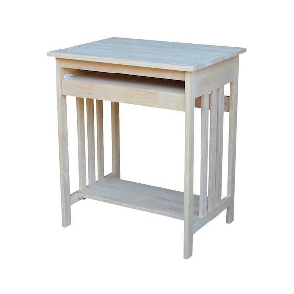 International Concepts Rectangle Mission Computer Stand, 27 in W, 20 in L, 31.4 H, Wood Unfinished - 273