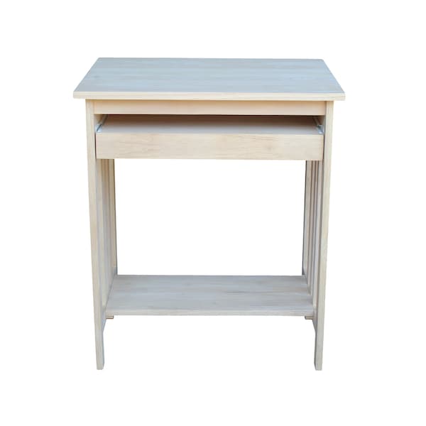 International Concepts Rectangle Mission Computer Stand, 27 in W, 20 in L, 31.4 H, Wood Unfinished - 273