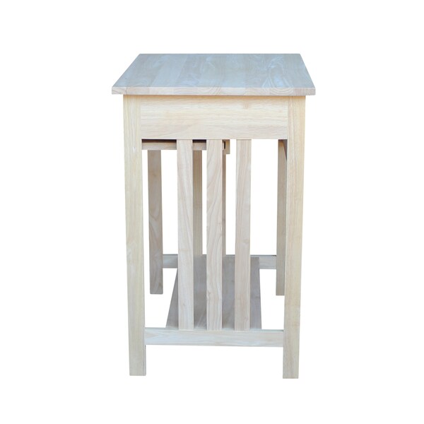 International Concepts Rectangle Mission Computer Stand, 27 in W, 20 in L, 31.4 H, Wood Unfinished - 273