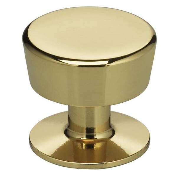 Omnia Cabinet Knob and Backplate Bright Brass 1-3/16" - 9151/30.3