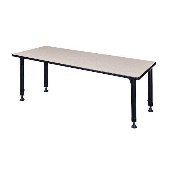 Kee Tables > Height Adjustable > Rectangular Classroom Tables, 72 W, 24 L, 23-34 H, Wood|Metal, Maple - MT7224PLAPBK