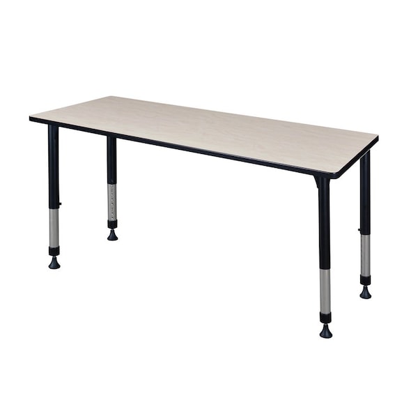 Kee Tables > Height Adjustable > Rectangular Classroom Tables, 72 W, 24 L, 23-34 H, Wood|Metal, Maple - MT7224PLAPBK
