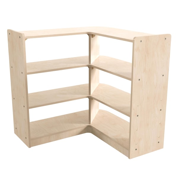 Flash Furniture Bright Beginnings Commercial 3 Tier Wooden Classroom Open Corner Storage Unit, Natural - MK-KE24053-GG