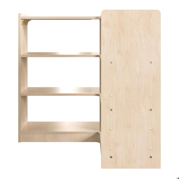 Flash Furniture Bright Beginnings Commercial 3 Tier Wooden Classroom Open Corner Storage Unit, Natural - MK-KE24053-GG