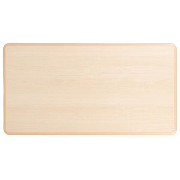 Flash Furniture Rectangle 23.625 W, 47.25 L, 23.5 H, Plastic, Steel, Brown - YU-YCY-060-0034-RECT-TBL-NAT-GG