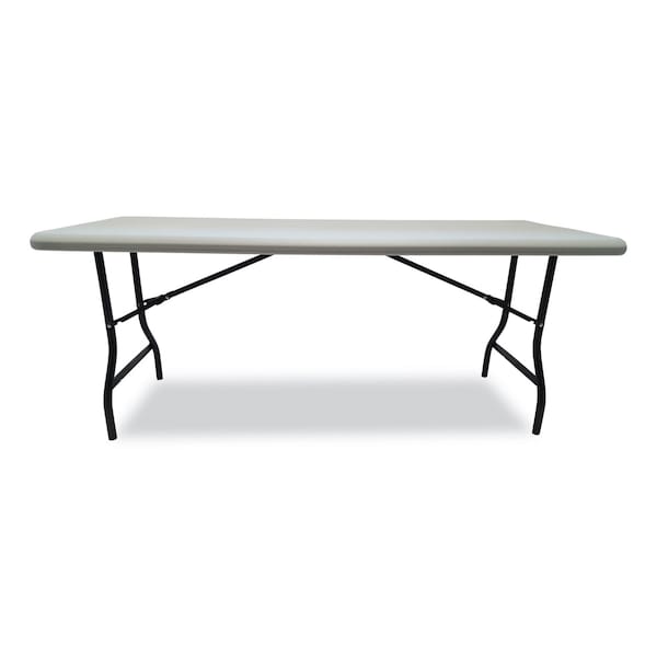 Iceberg Rectangle Folding Table, 72" W, 30" L, 29" H, Platinum Top, Blow-Molded High-Density Polyethylene - 65223