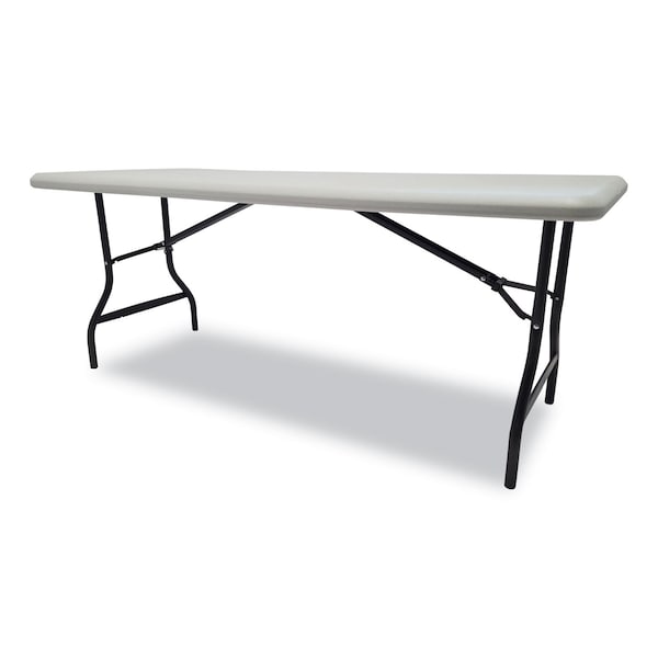 Iceberg Rectangle Folding Table, 72" W, 30" L, 29" H, Platinum Top, Blow-Molded High-Density Polyethylene - 65223