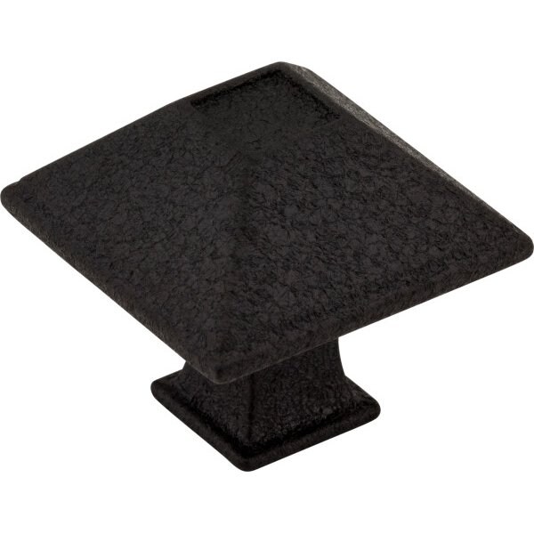 Jeffrey Alexander 1-1/4" Overall Length Matte Black Square Tahoe Cabinet Knob - 602S-BLK