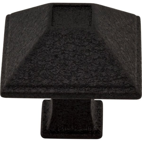 Jeffrey Alexander 1-1/4" Overall Length Matte Black Square Tahoe Cabinet Knob - 602S-BLK