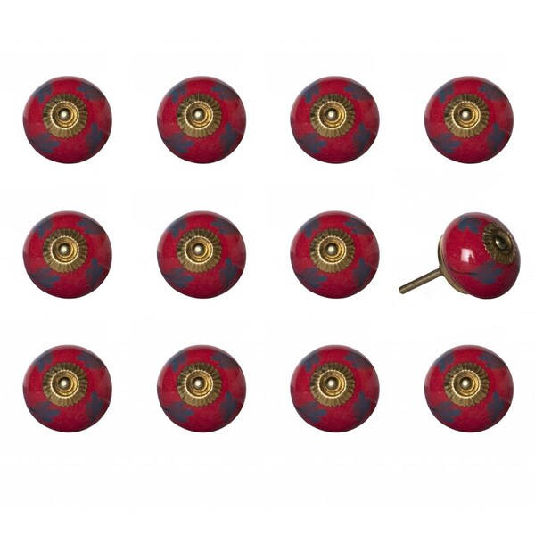 Pipers Pit Multi Color Ceramic & Metal Knob, 1.5 x 1.5 x 1.5 in., 12PK - PI3088520