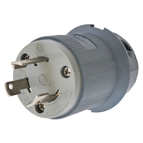 Enchufe con bloqueo de 30A, 2 polos, 3 cables, 125VAC L5-30P GY - HBL2611F