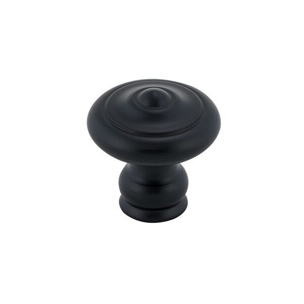 Richelieu 1 3/16 in (30 mm) Matte Black Traditional Forged Iron Cabinet Knob - BP260730900
