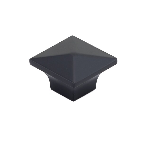Richelieu 1 1/4 in. X 1 1/4 in. (32 mm x 32 mm) Matte Black Contemporary Metal Cabinet Knob - BP53082900