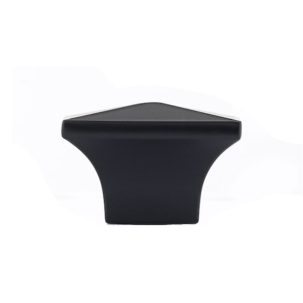 Richelieu 1 1/4 in. X 1 1/4 in. (32 mm x 32 mm) Matte Black Contemporary Metal Cabinet Knob - BP53082900