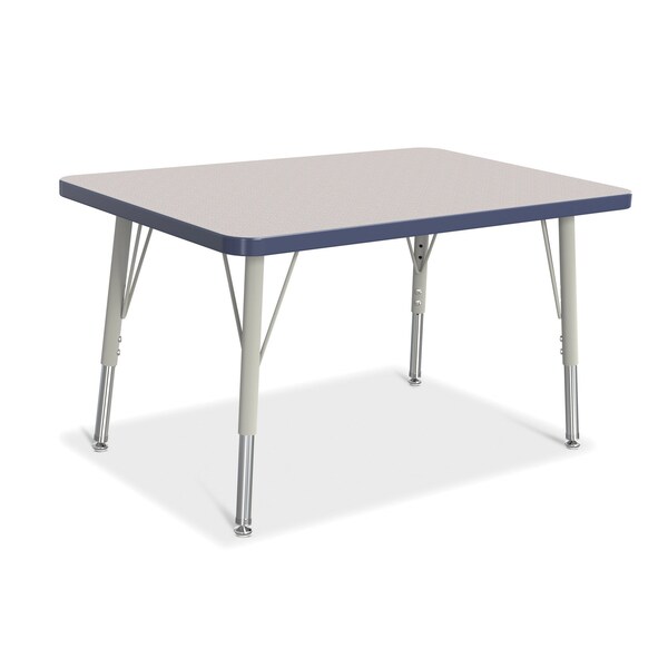 Jonti-Craft Berries Rectangle Activity Table, 24 in. x 36 in., E-height, Freckled Gray/Navy/Gray - 6478JCE112