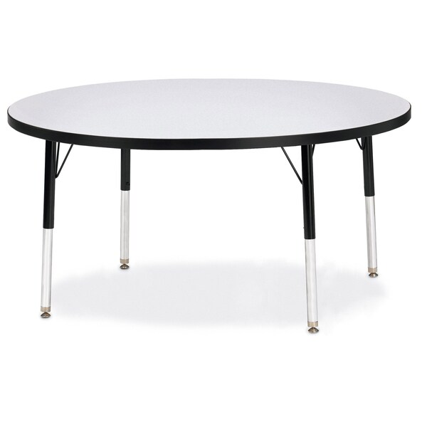 Jonti-Craft Berries Round Activity Table, 48 in. Diameter, E-height, Freckled Gray/Black/Black - 6433JCE180